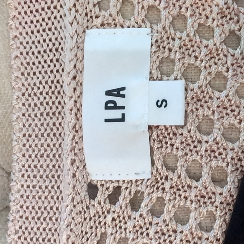 Revolve LPA Leo Off-Shoulder Open Knit Sweater Dusty Pink Small - Picture 2 of 8